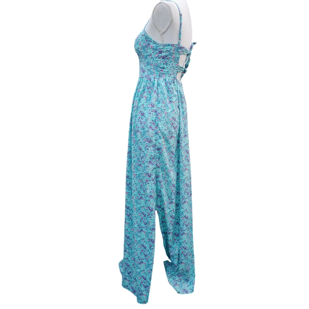 Arizona Jeans Co Maxi Dress Spaghetti Straps Double Tie Back Split Side … - Picture 5 of 11